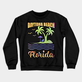 Summer Vacation Retro Sunset Florida Daytona Beach Long Sleeve T-Shirt Crewneck Sweatshirt